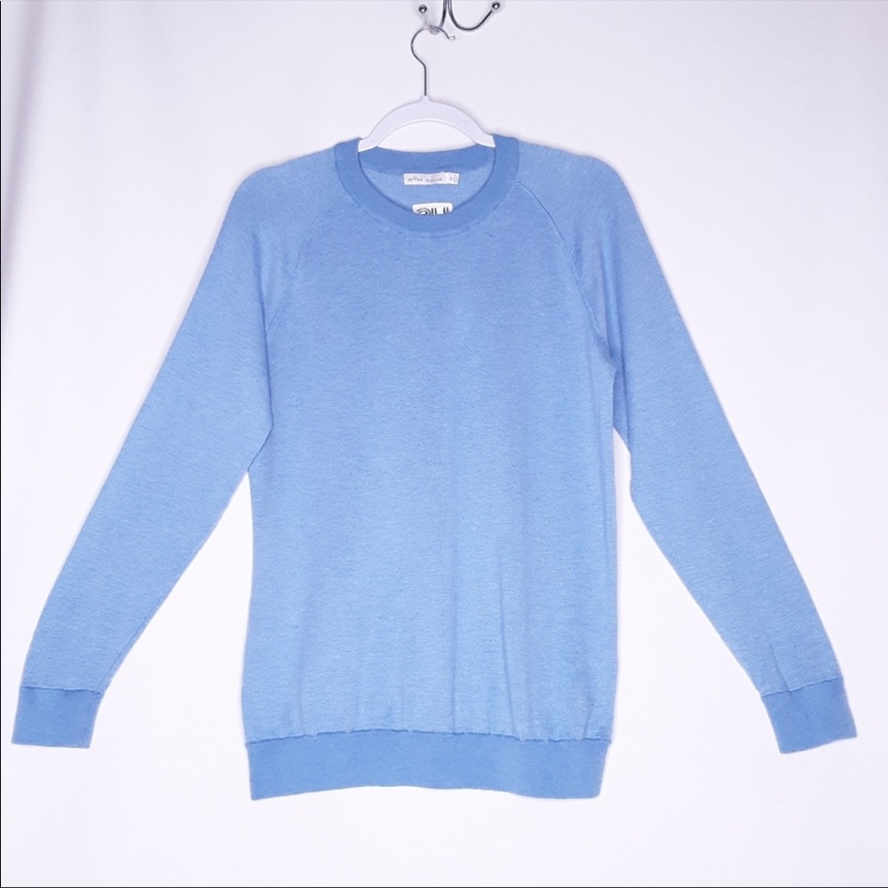 Peter Millar Light Blue Cotton Silk Cashmere Crew Neck Sweater Sz Med. NWOT.